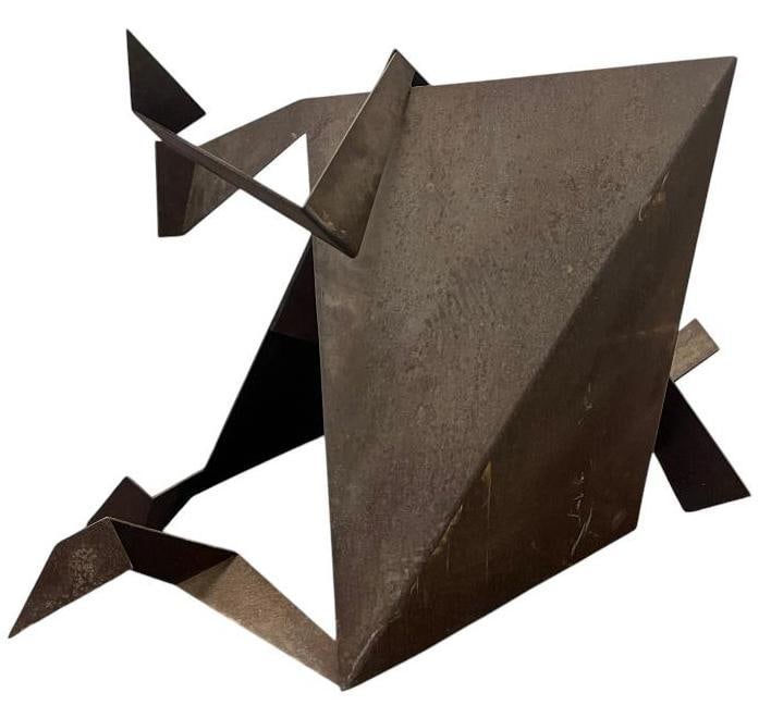 Jasha Green metal sculpture: Jasha Green (1923-2006) metal sculpture. Approx. 32 x 34 x 43 inches. Provenance: These pieces come from the Herbert F. Johnson Museum of Art at Cornell University NY. Local pickup or 3rd party