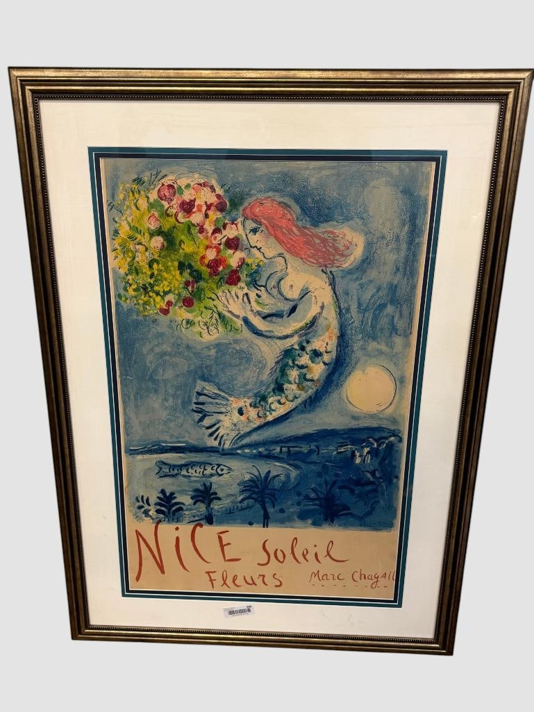 Vintage Marc Chagall Nice Soleil Fleurs poster (1 of 6)