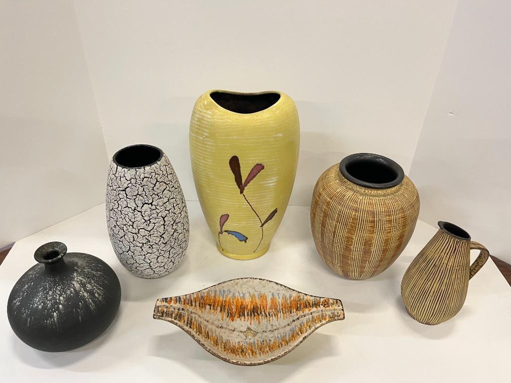 6 Pottery Vases - 2