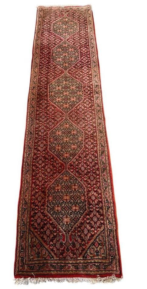 Handmade Persian Oriental runner: Handmade Persian Oriental runner. Approx. 94 x 23 inches.