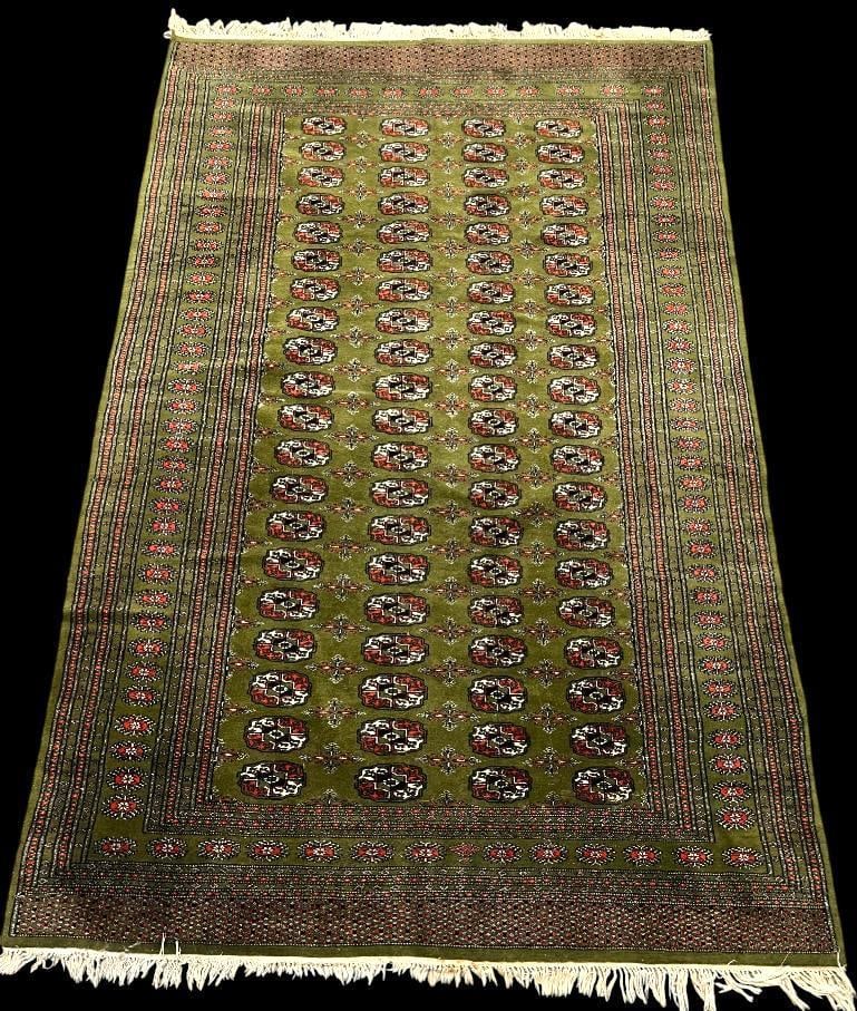 Bokhara Handmade Oriental rug: Bokhara Handmade Oriental rug with nice geometric pattern. Approx. 8' x 5'2".