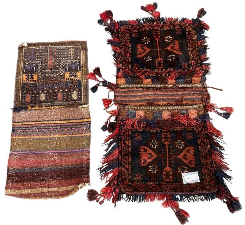 Persian Camel bag and bag face: Handmade Persian Camel bag and bag face. Approx. 39 x 20 inches and 33 x 15 inches.