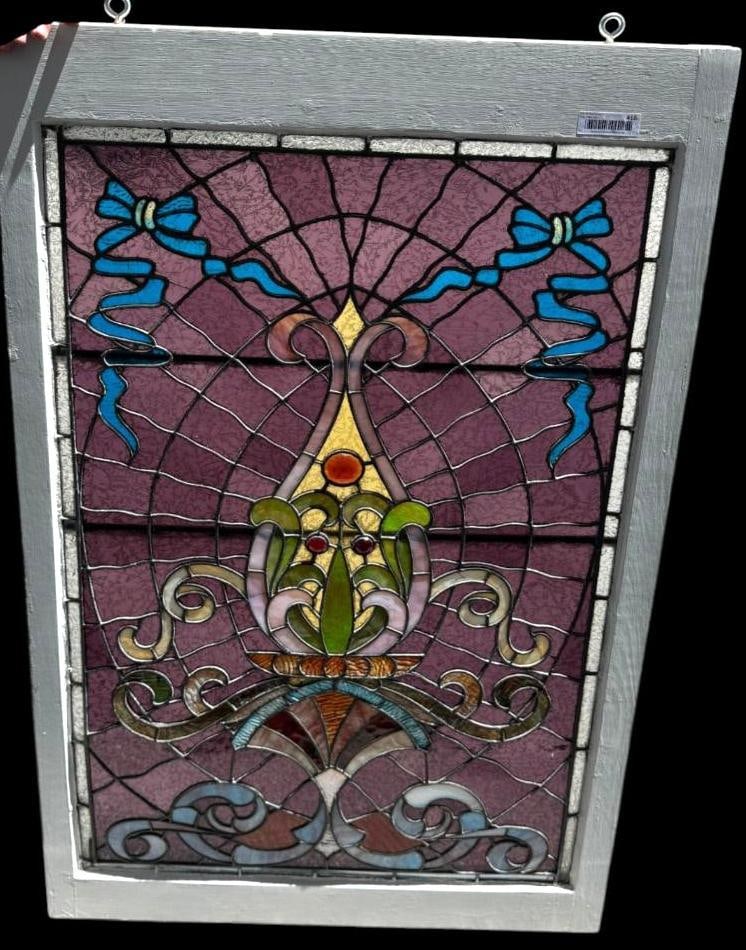 Fabulous Leaded Glass Window with Jewels (1 of 5)