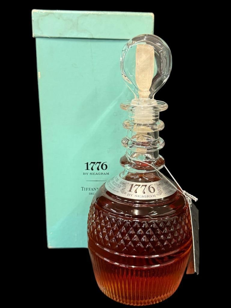 1776 by Seagram in Tiffany & Co. Decanter: 1776 by Seagram in Tiffany & Co. Decanter. Box approx. 12 x 5 x 5 inches.