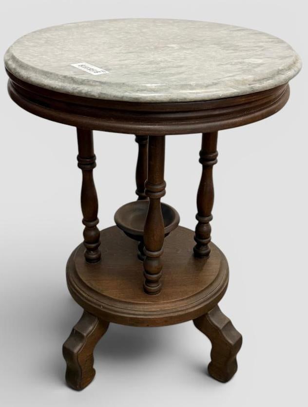 Victorian Style Side Table with Marble Top (1 of 4)