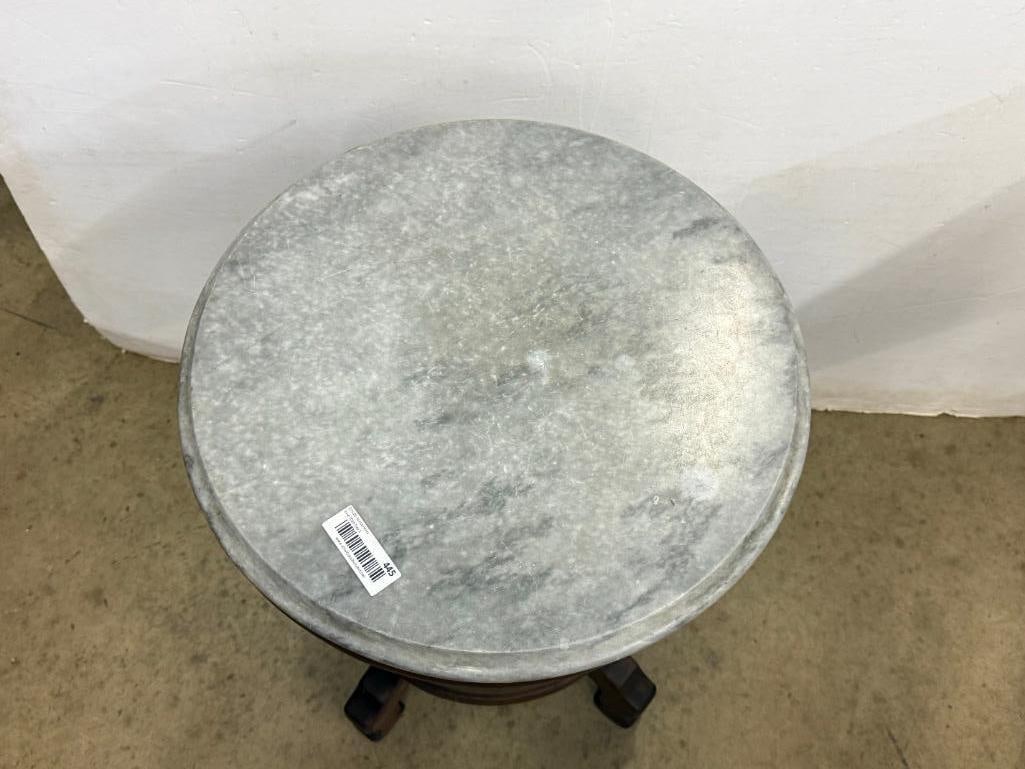 Victorian Style Side Table with Marble Top - 2
