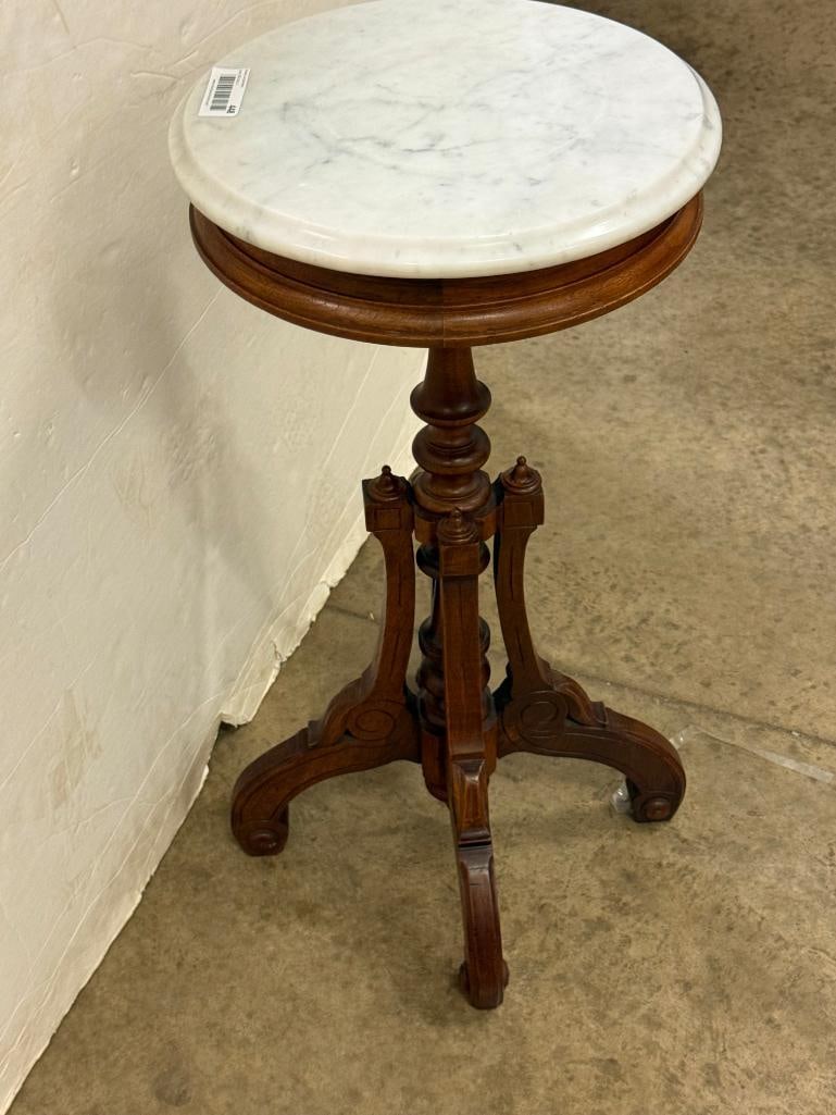 Antique Walnut and Marble stand - 3