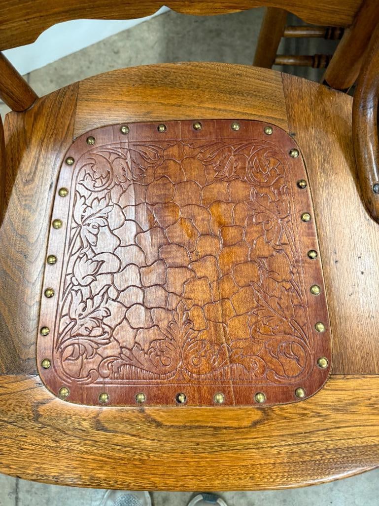 Oak Dining Table and Chairs - 2