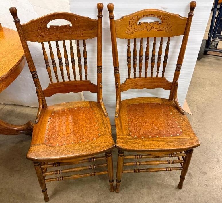 Oak Dining Table and Chairs - 3