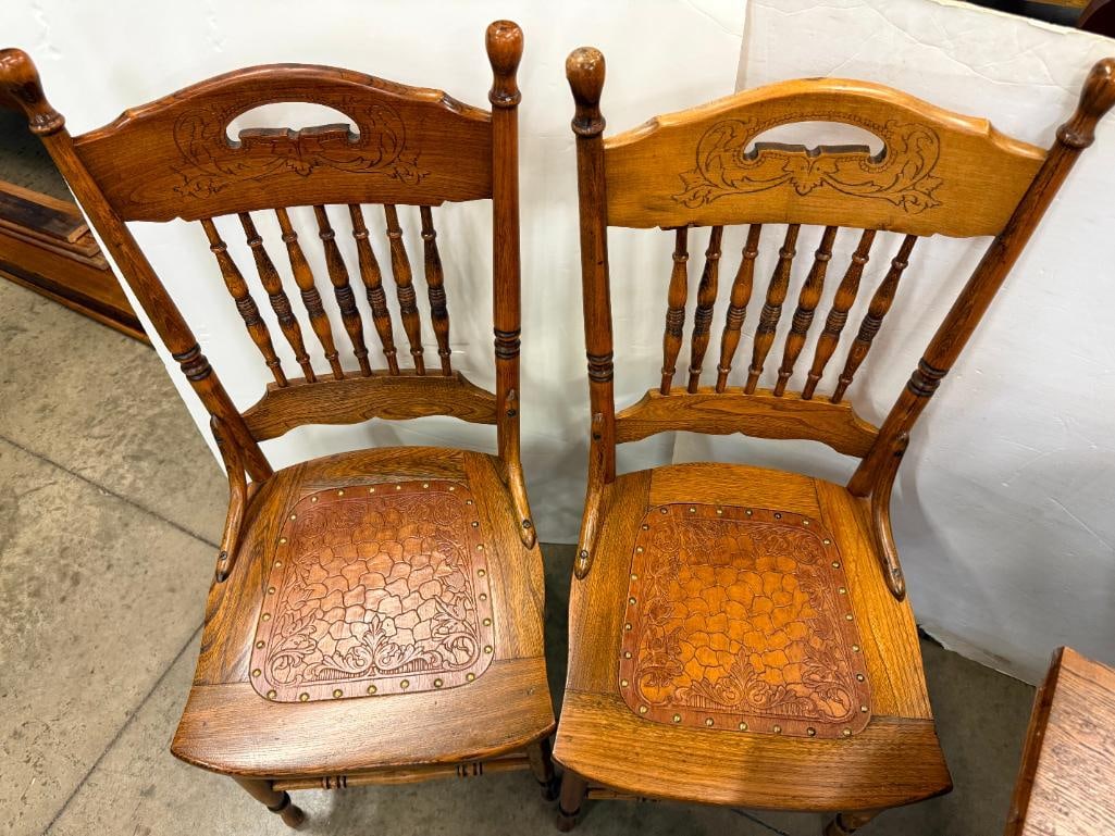Oak Dining Table and Chairs - 5