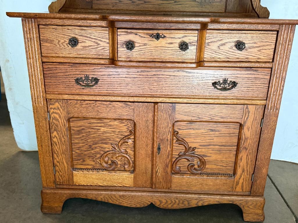 Victorian Style Oak Sideboard - 4