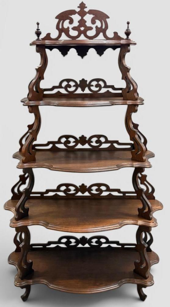 Victorian Carved Walnut 5 Shelf Etagere (1 of 6)