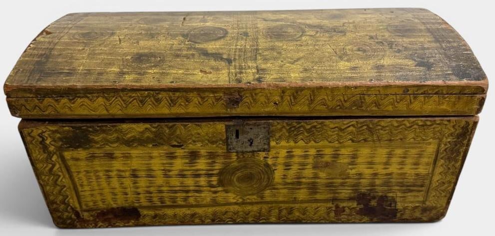 Paint Decorated Early Chest: Paint Decorated Early Chest. Approx. 32 x 13.5 x 14.5 inches.