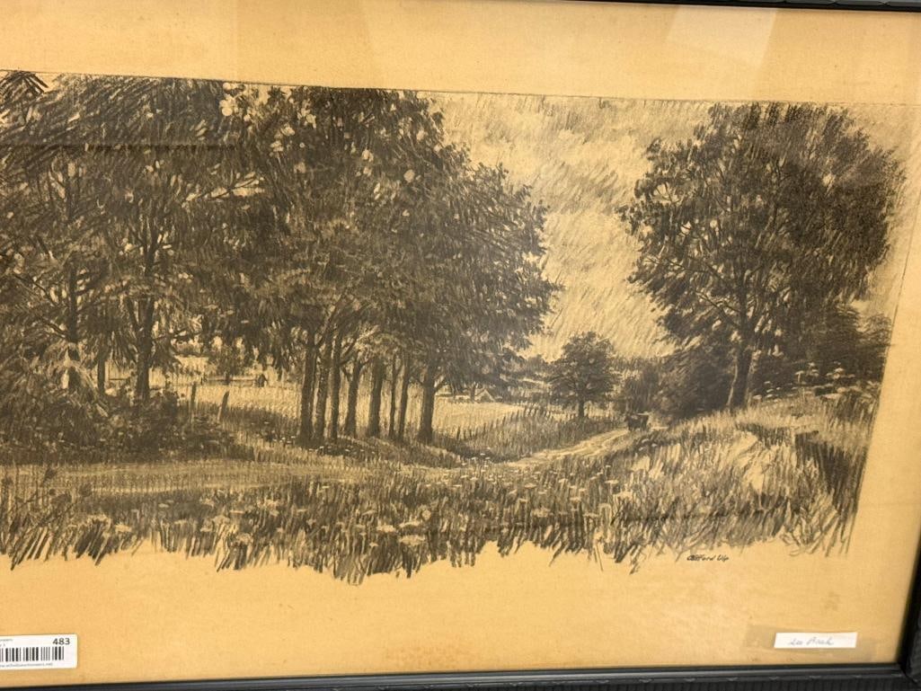 Clifford Ulp signed Graphite Drawing - 2
