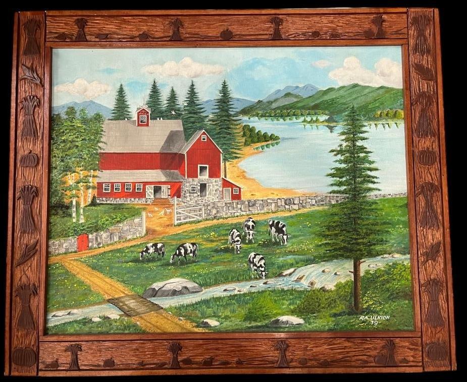 R.A. Ulrich signed oil on canvas (1 of 5)