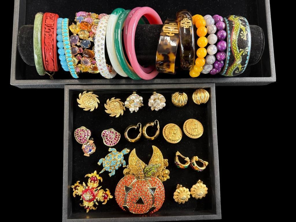 Costume Jewelry Pins, Earrings and Bracelets (1 of 8)