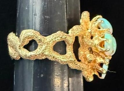 14k Gold Ring with Opals - 3