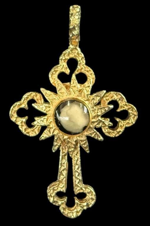 14k Gold Cross with small stone (1 of 2)