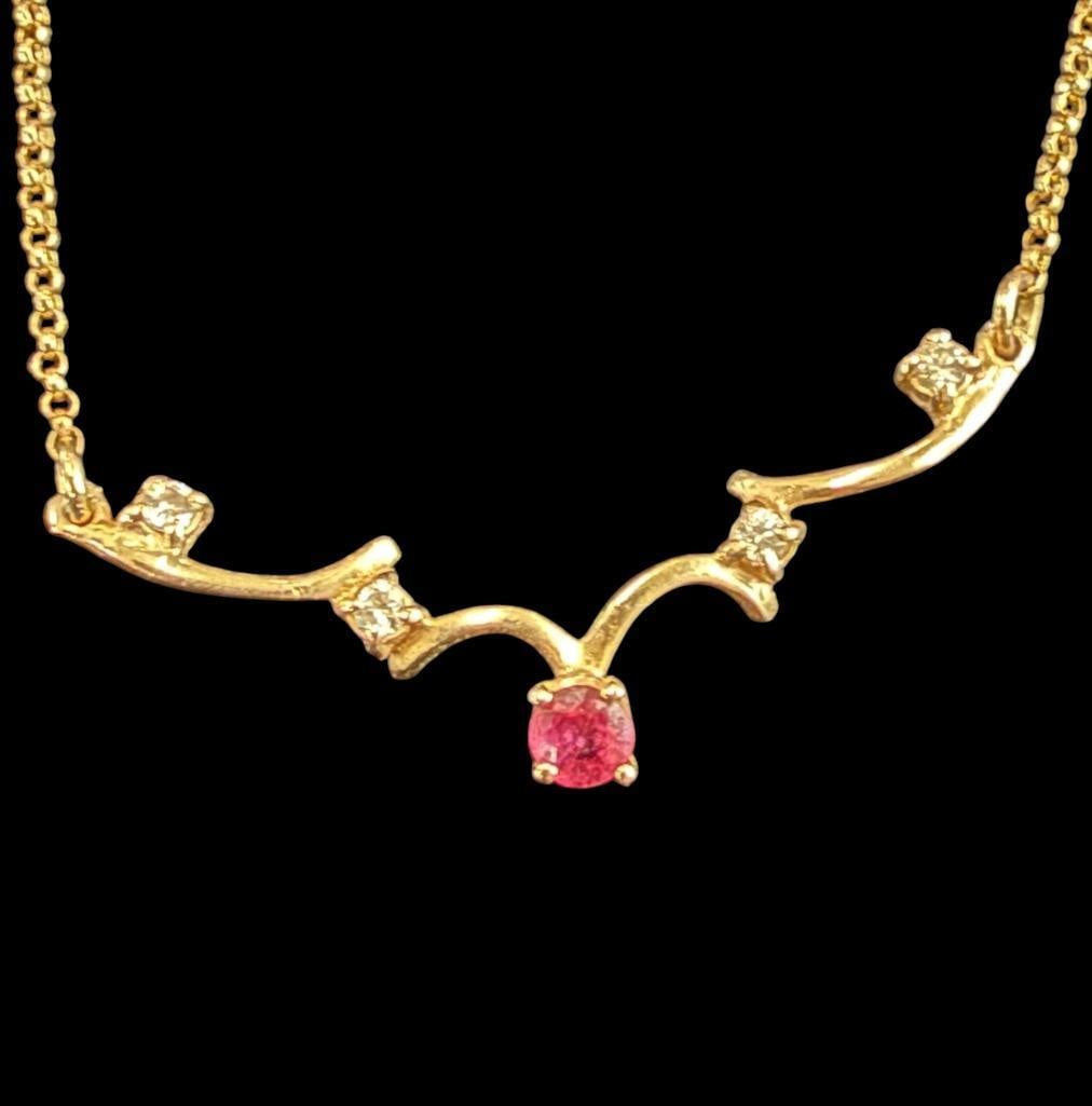 14k Gold Necklace with Ruby (1 of 3)
