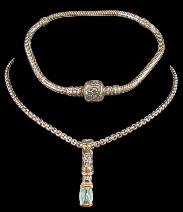 Sterling and Gold Necklace with Pandora Bracelet (1 of 3)