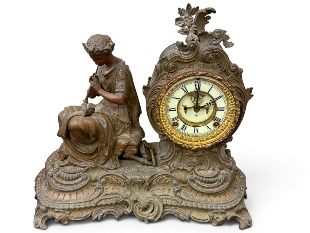 Ansonia Mantel Clock The Flute Player (1 of 6)