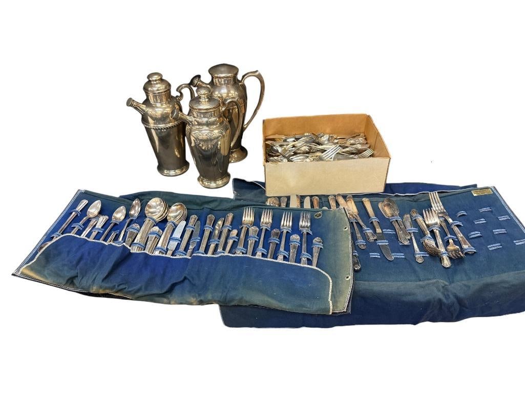 Silverplated Flatware and Cocktail Shakers (1 of 5)