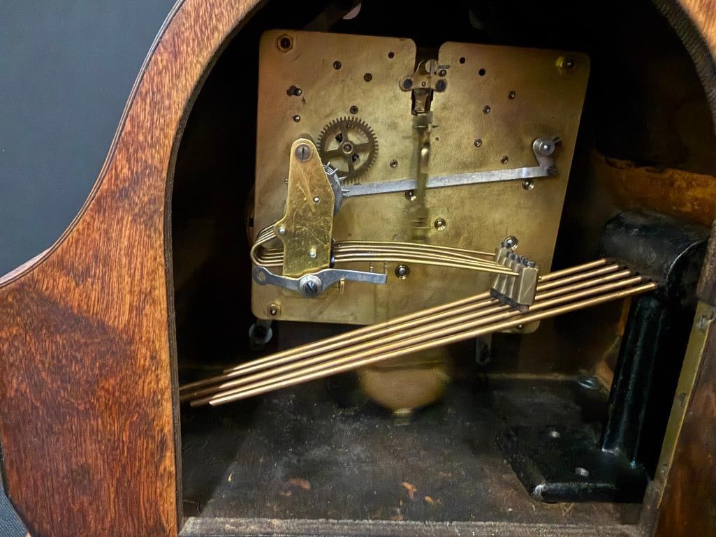 2 Oak Mantle Clocks - 5