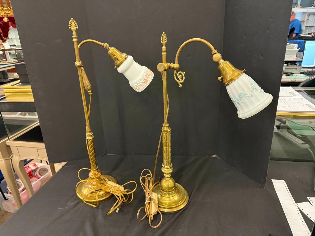 2 Brass Table Lamps - 4