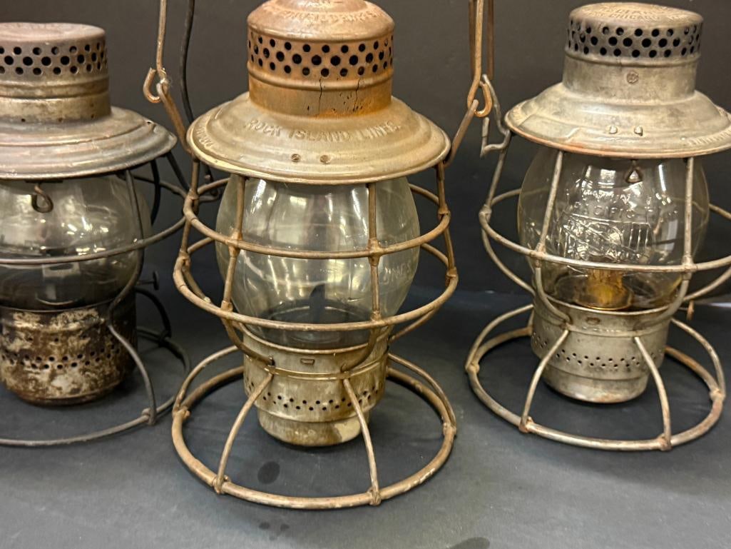 3 Railroad Lanterns - 3