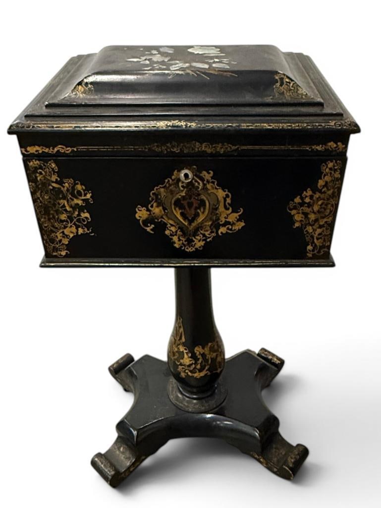 Mother of Pearl Inlaid Sewing Stand (1 of 6)