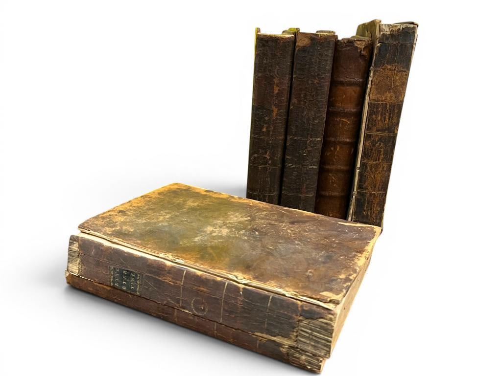5 Antique Books: 5 Antique Books. Including 1810 American Gazetter, 1797 Studies of Nature, 1721 Antiquities of Rome and The Works of Thomas Paine.