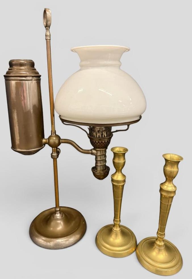 Student Lamp and Brass Candlesticks (1 of 7)
