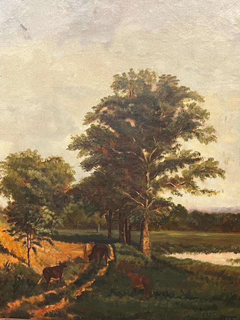 Cows Walking down path oil on canvas - 2
