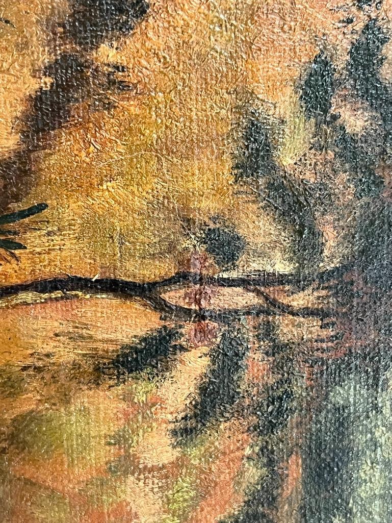 Cows Walking down path oil on canvas - 6