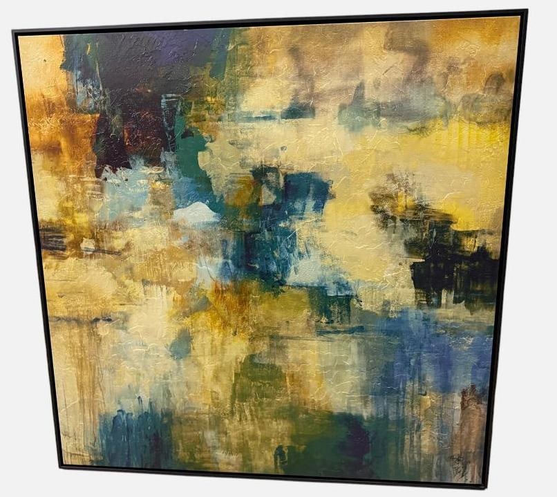 Large signed Abstract oil on canvas (1 of 6)