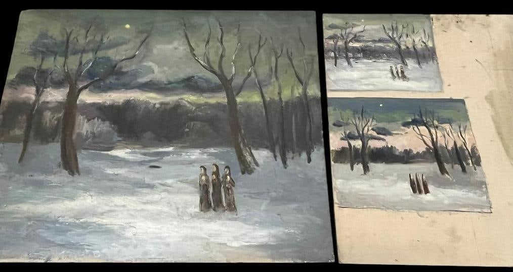 2 Bernice Perry Sutton oil on board: 2 Bernice Perry Sutton (1908-1977) oil on board paintings, unsigned. Larger approx. 24 x 20 inches.
