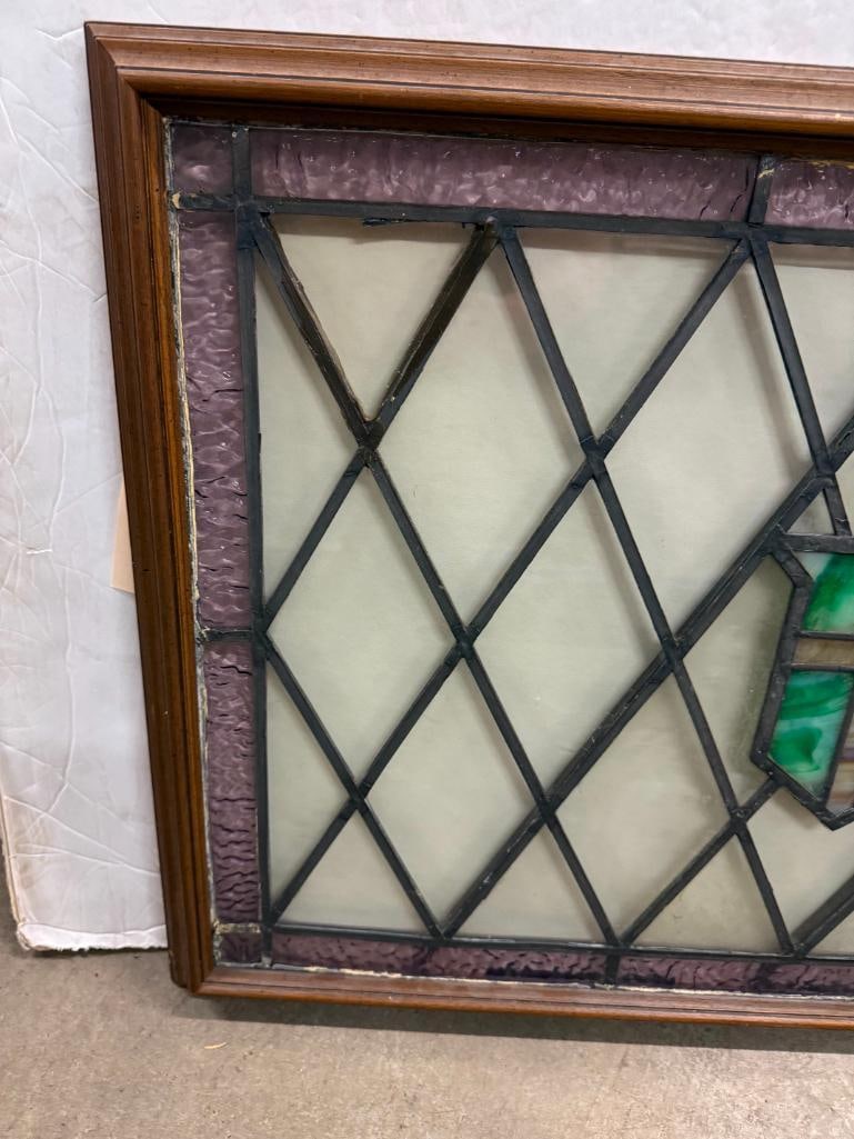 Framed Leaded Glass Window - 2
