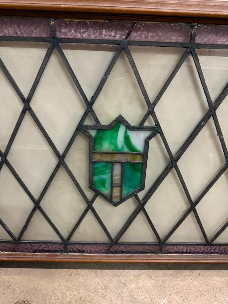 Framed Leaded Glass Window - 3