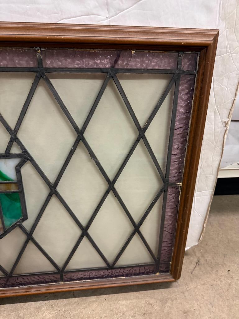 Framed Leaded Glass Window - 4
