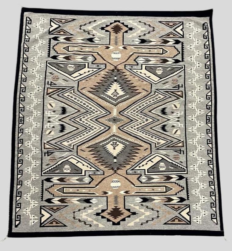 Rare Lillie Bitsui handmade Navajo Rug: Rare Lillie Bitsui handmade Navajo Rug. Teec Nos Pos. Approx. 9'8" x 8'1".