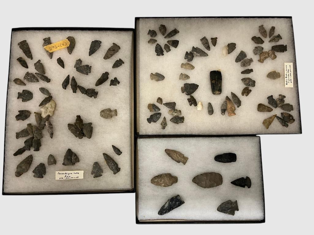 Collection of Native American arrowheads and Points (1 of 4)