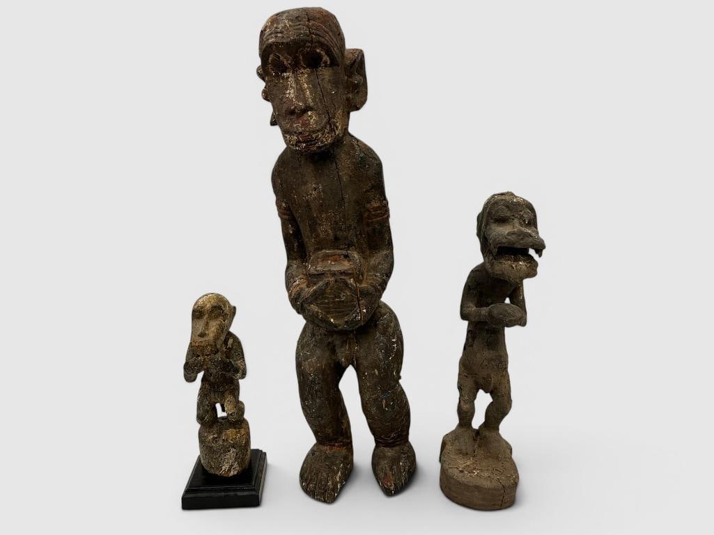 3 African carved figures (1 of 13)