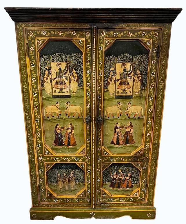 Hand painted Indian cabinet (1 of 8)