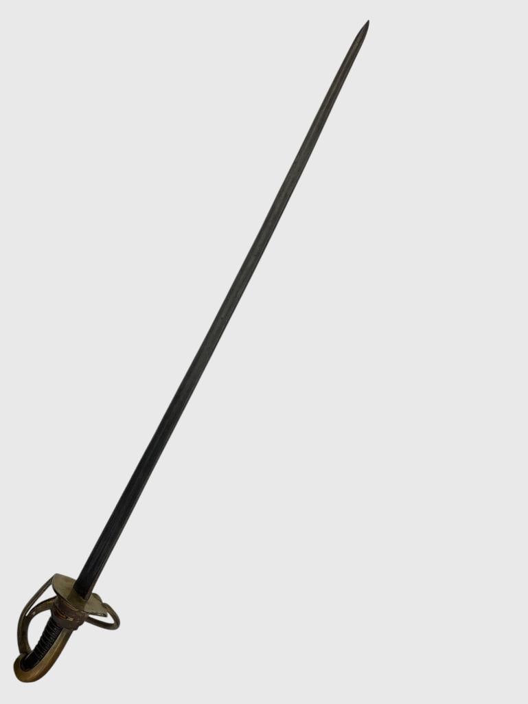 French Cavalry Sword: French Cavalry Sword. Marked E 9 R on hilt. Approx. 42 inches long.