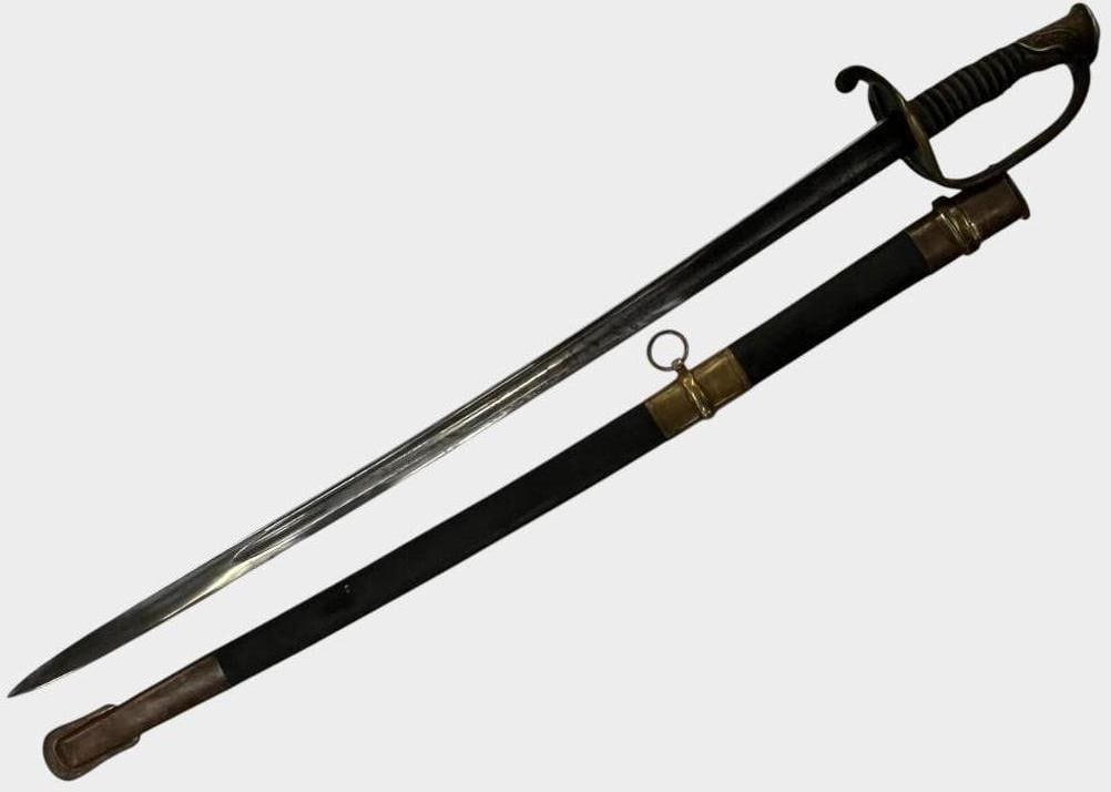 U.S. Model 1850 Sword: U.S. Model 1850 Sword. Blade is nicely etched. Sword in scabbard approx. 38 x 5 x 3 inches..