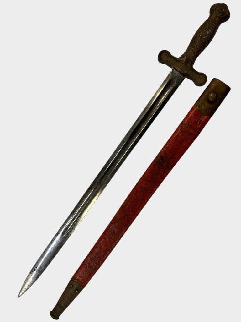AMES MFG. Co. USN GGS 1871 Sword: AMES MFG. Co. USN GGS 1871 Sword. Sword with scabbard approx. 27 x 4 x 1 inches.
