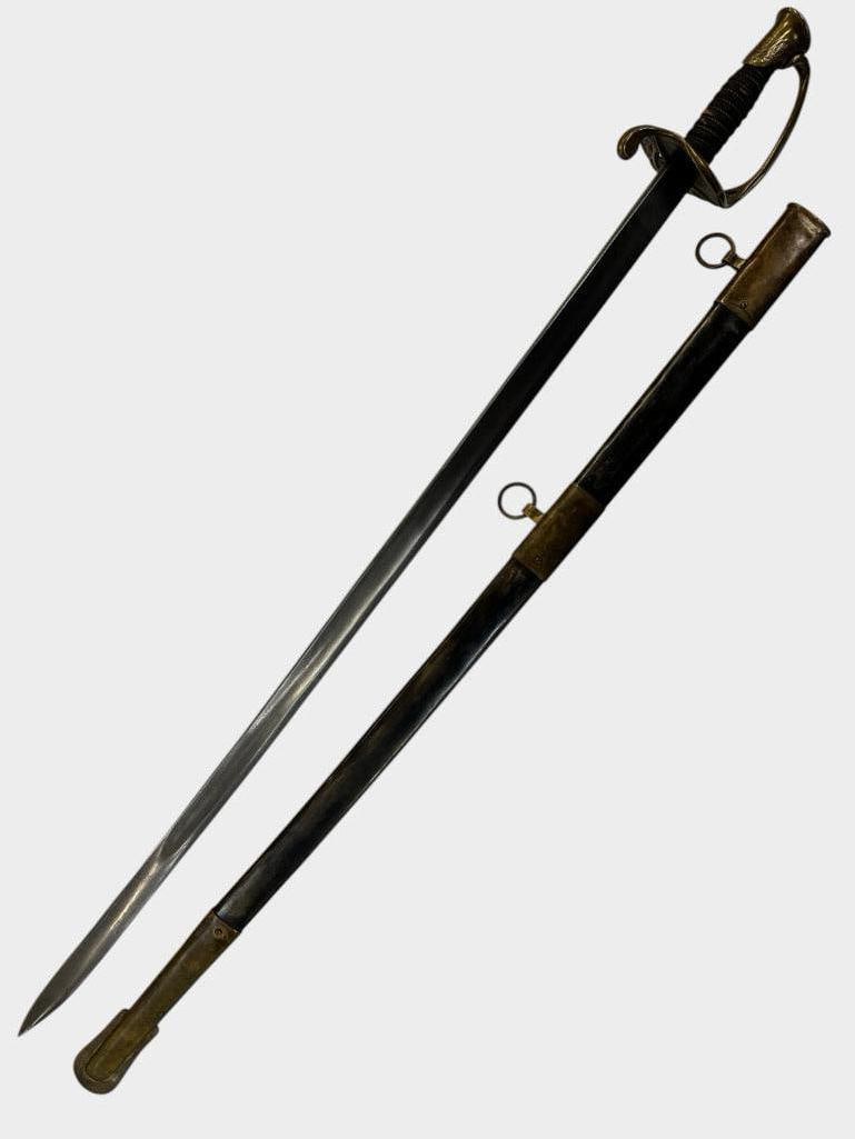 Model 1850 Floating CS Sword: Model 1850 Floating CS Sword. Sword in scabbard approx. 39 x 5 x 3 inches.