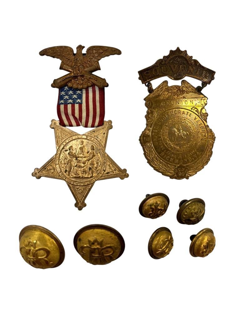 G.A.R. Badge, Confederate Reunion Badge etc. (1 of 9)
