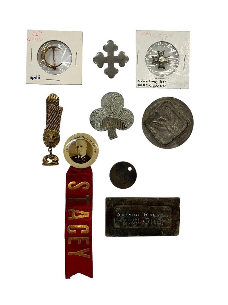 I.D. Disc, 11th Corps pin etc. (1 of 15)