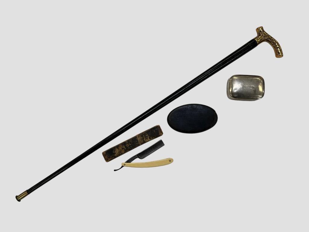 Named walking stick, razor, box etc. (1 of 8)